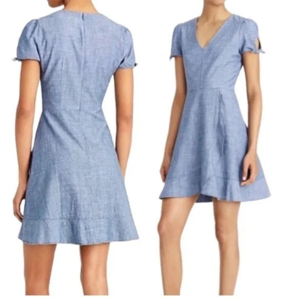 J. Crew chambray ruffle dress - Picture 2 of 9